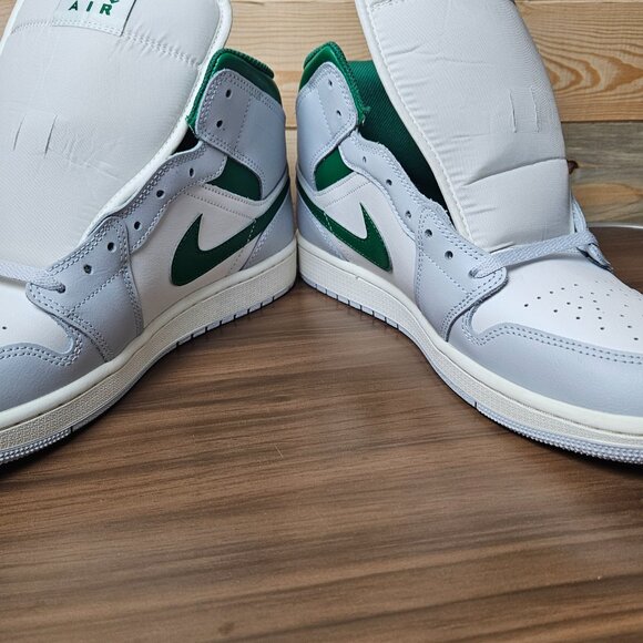 Air Jordan 1 Mid Summit White Lucky Green- Size 13 NWOB main image 9